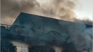 हौजरी फैक्ट्री में लगी भीषण आग