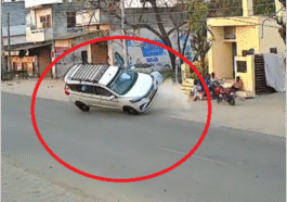 जालंधर के मेन रोड पर एक टैक्सी के साथ बड़ा हादसा